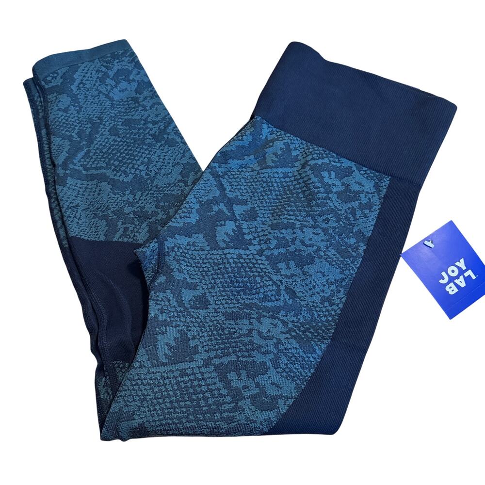 JoyLab Women's Navy Seamless Snakeskin Jacquard Leggings - Size XL - NWT
